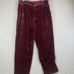 Madewell velvet trousers L burgundy edgy whimsigoth steampunk grunge pleated y2k